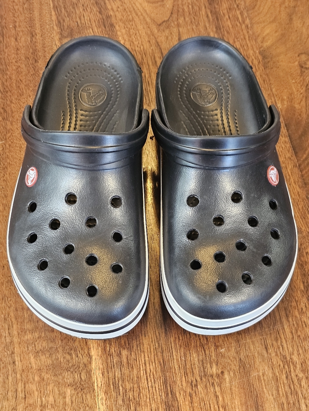 Crocs Black And White Unisex Size Mens 9 Size Womens 11